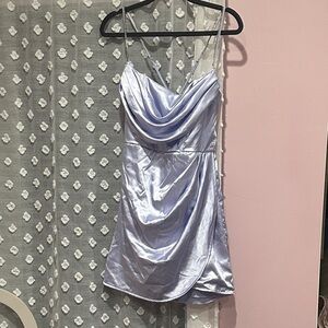 Elegant Lavender Satin Cowl Neck / Corset Dress